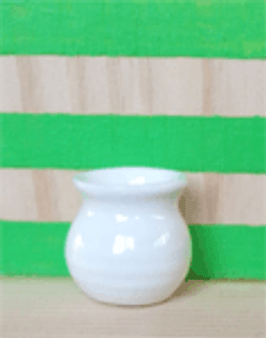 1/12 Scale White Ribbed  Porcelain Vase - 7/8" High