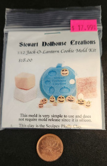 1/12 Scale Jack-o-Lantern Cookie Mold - by Stewart Dollhouse Creations