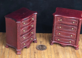  AB26-169- 1/12 Scale - Pair of Bespaq Mahogany Night Stands