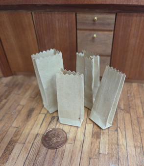  AB26-181 - 1/12 Scale -  4 Brown Paper Bags (3/4" x 3/8") 