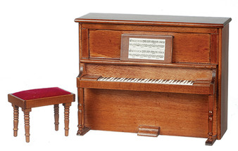 1/12 Scale Upright Piano with Stool