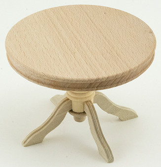 1/12 Scale Round Pedestal Table, Unfinished Wood