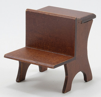 1/12 Scale Wooden School Desk - Stained Walnut Colour