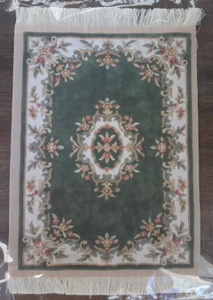 1/12 Scale Carpet - Green & Peach - 7" x 9 7/16"