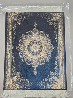 1/12 Scale Carpet - Deep Blue & Beige - 7" x 9"