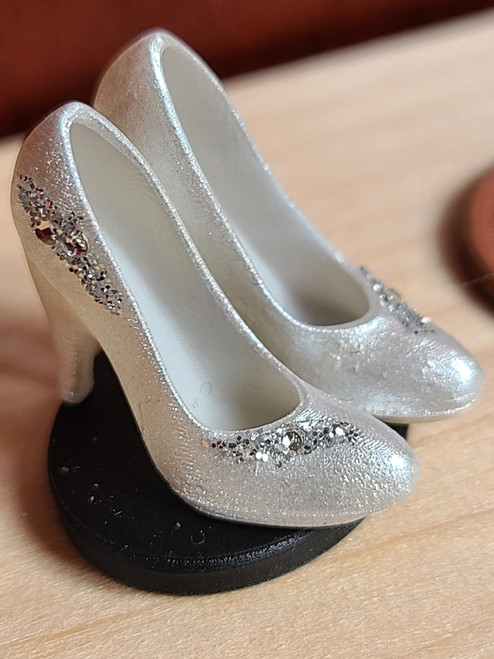 Miniature Shoes with Genuine Swarovski Crystal Decorations - White