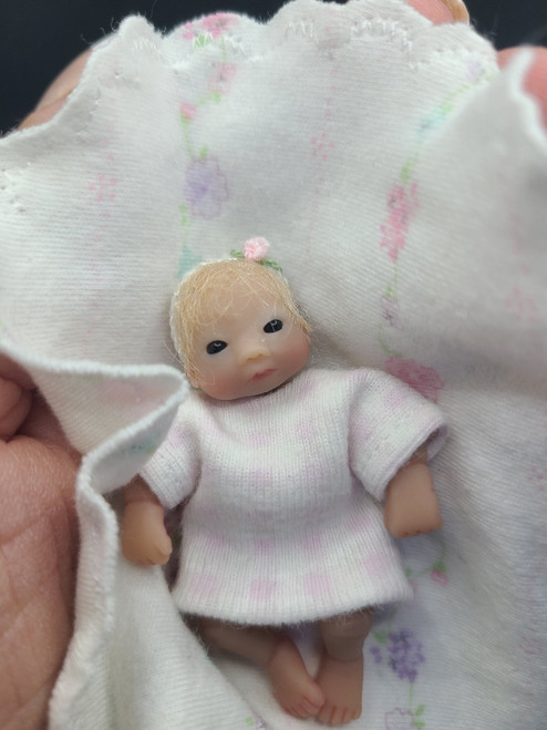 1/12 Scale Hand Sculpted Baby Doll with Blanket