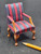 1/12 Scale Miniature Walnut Striped Arm Chair