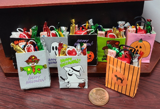 Filled Miniature Halloween Trick or Treating Bag 