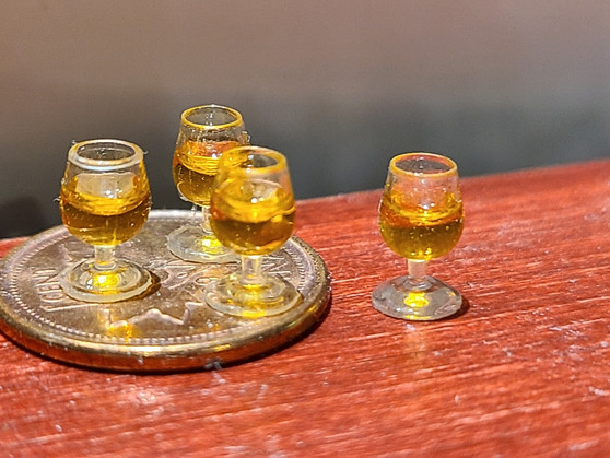 Miniature 1/24 Scale Set of Four Glasses