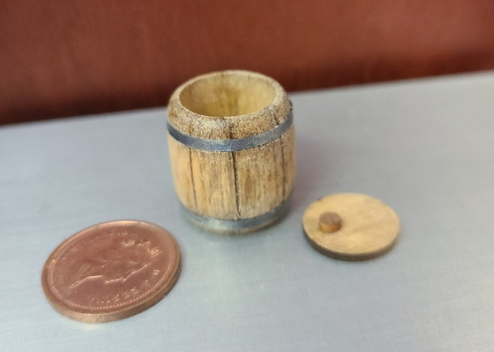 Miniature Wooden Keg - 13/16" high
