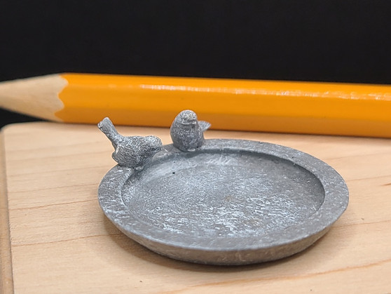 Miniature Bird Bath - Grey