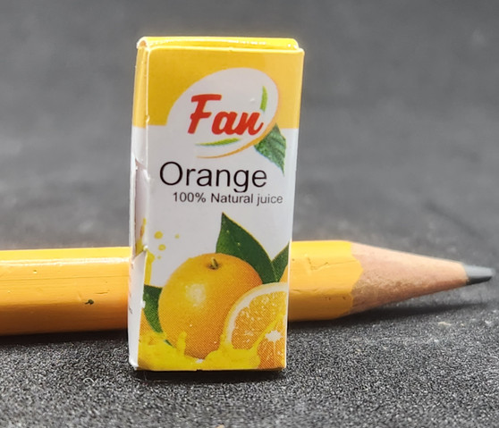  1/12 Scale  Large Tetra Pack of Orange Juice