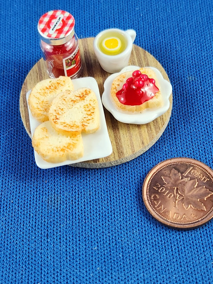 Miniature Strawberry Jam with Toast Breakfast