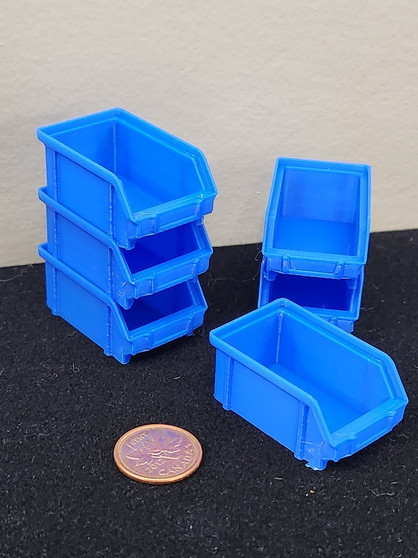 1/12 Scale Miniature Blue Large Plastic Stackable Bin