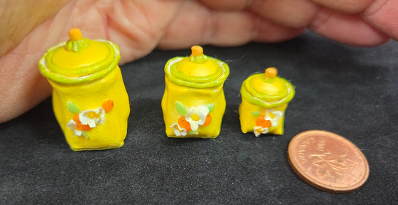 AB26-162- 1/12 Scale - Handcrafted Canister Set by Odd Sock Studio - "PL" 