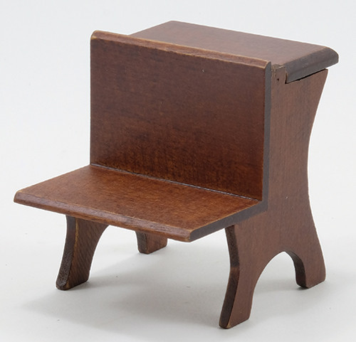 1/12 Scale Wooden School Desk - Stained Walnut Colour
