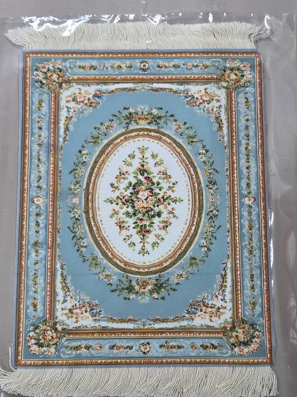 1/12 Scale Carpet - Medium Blue & Green - 7" x 9"