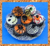 1/12 Scale Plate of Halloween Cupcakes