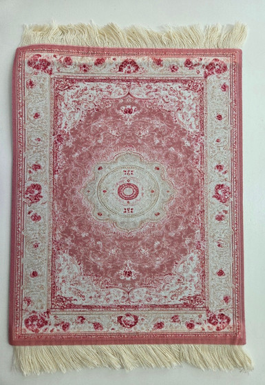 1/12 Scale Carpet - Shades of Pink & Ivory - 7" x 9"