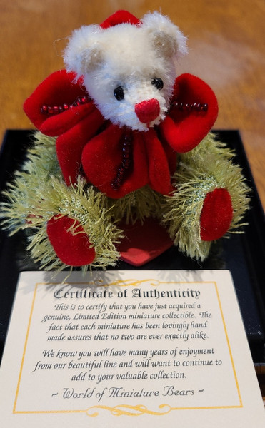 Green Fluffy Teddy with Certificate of Authenticity