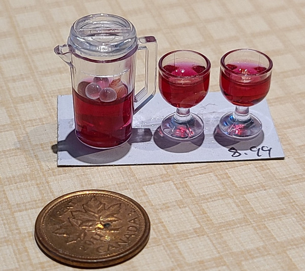 1/12 Scale Juice Pitcher & Glasses