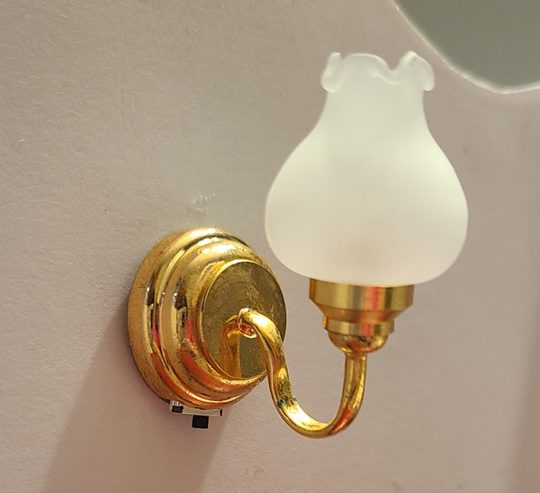 Miniature LED Battery Powered Brass Sconce **NEW**