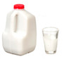 1/12 Scale Gallon of Milk & Glass