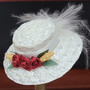 Judith Blondell Miniature White Hat on Stand