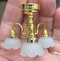 Miniature LED Battery Powered 3 Arm Chandelier 