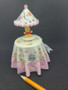 Miniature Pooh Bear Covered Table & Lamp - 1/12 Scale