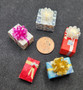 Set of 5 Wrapped Christmas Gifts with Fancy Bows  (B)