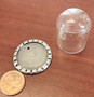 1 1/2"  Tall Glass Dome with 1 1/4" Fancy Plastic Base - NEW SIZE!