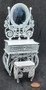 1/12 Scale Miniature White Wire Dressing Table & Stool