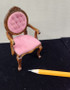 1/12 Scale Miniature Wooden Upholstered Chair (Walnut Stained)