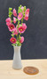 1/12 Scale Hollyhock Arrangement in Caiseret Bettler Vase by Canadian Artisan Martha McLean