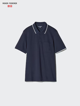 Uniqlo Roger Federer AIRism Cotton Pique Polo - Navy Uniqlo Roger Federer AIRism Cotton Pique Polo - Navy