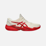Asics Court FF 3 Novak Men's Tennis Shoes - Cream/Classic Red
