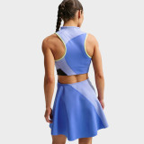 NikeCourt Slam Women's Dri-FIT Tennis Dress - Sapphire/Light Thistle/Black/White