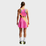 NikeCourt Slam Women's Dri-FIT Tennis Dress - Laser Fuchsia/Atomic Orange/Black