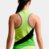NikeCourt Slam Women's Dri-FIT Tennis Tank Top - Light Lemon Twist/Black/Mean Green/Black