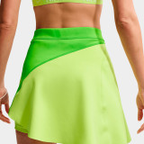 Nike Court Slam Women's Dri-FIT High Waist Tennis Skirt - Main Green/Light Lemon Toast/Black