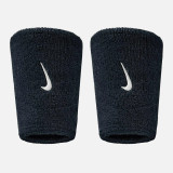 Nike Swoosh Classic Doublewide Wristbands 2 Pack - Black