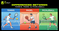 Differences Between Tennis, Padel, and Pickleball