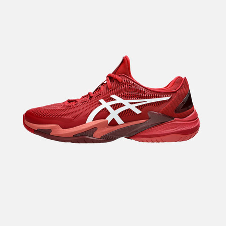 Asics Court FF 3 Novak Men's Tennis Shoes - Cranberry/White Asics Court FF 3 Novak Men's Tennis Shoes - Cranberry/White