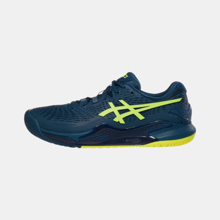 Asics Gel Resolution 9 Men's Tennis Shoes - Mako Blue/Yellow Asics Gel Resolution 9 Men's Tennis Shoes - Mako Blue/Yellow