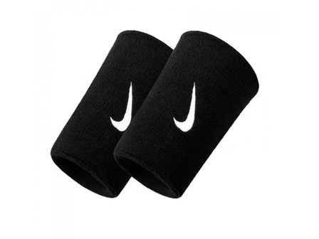 NIKE Doublewide Tennis Wristband - Black/White
