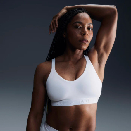 Nike Indy Medium-Support Women's Padded Adjustable Sports Bra-White/Stone Mauve Nike Indy Medium-Support Women's Padded Adjustable Sports Bra-White/Stone Mauve