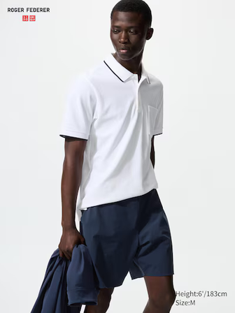 Uniqlo Roger Federer AIRism Cotton Pique Polo - White Uniqlo Roger Federer AIRism Cotton Pique Polo - White