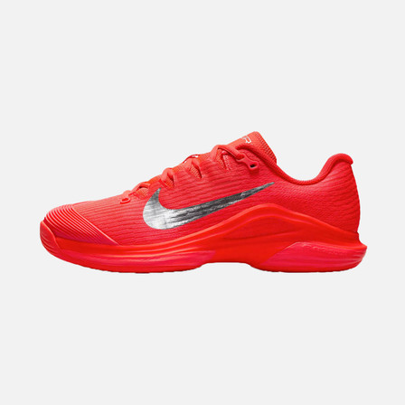 Nike Vapor 12 Premium Women's Hard Court Tennis Shoes - Bright Crimson/Metallic Silver